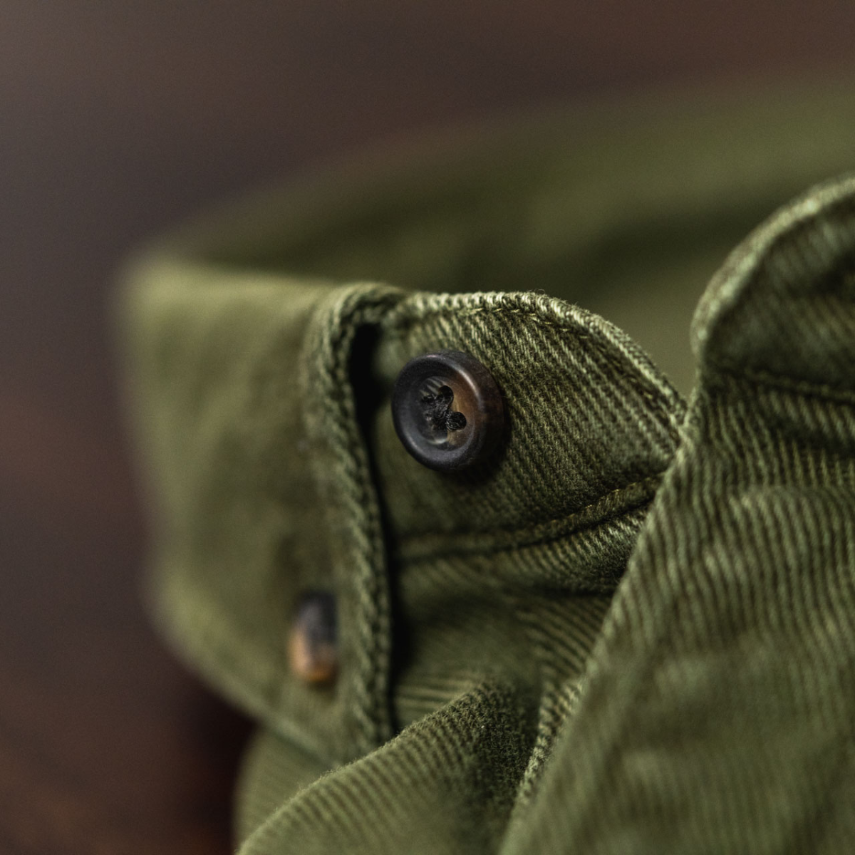Camicia denim in cotone khaki