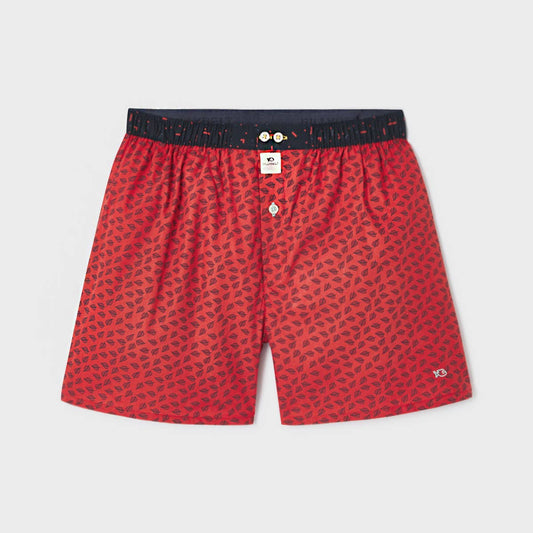 Boxer in cotone biologico rosso Jungle