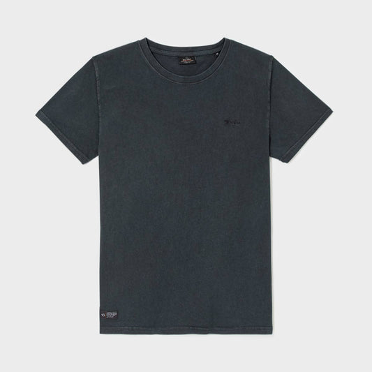 T-shirt in cotone organico tinta capo nera con taschino