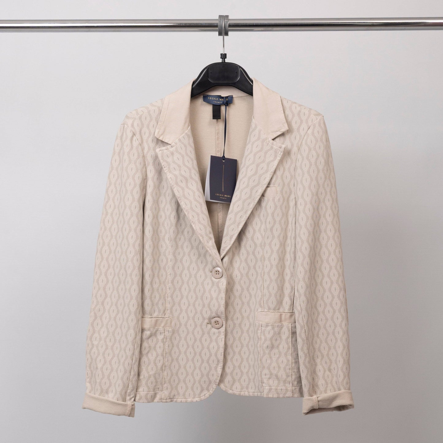 Blazer stretch con motivo geometrico