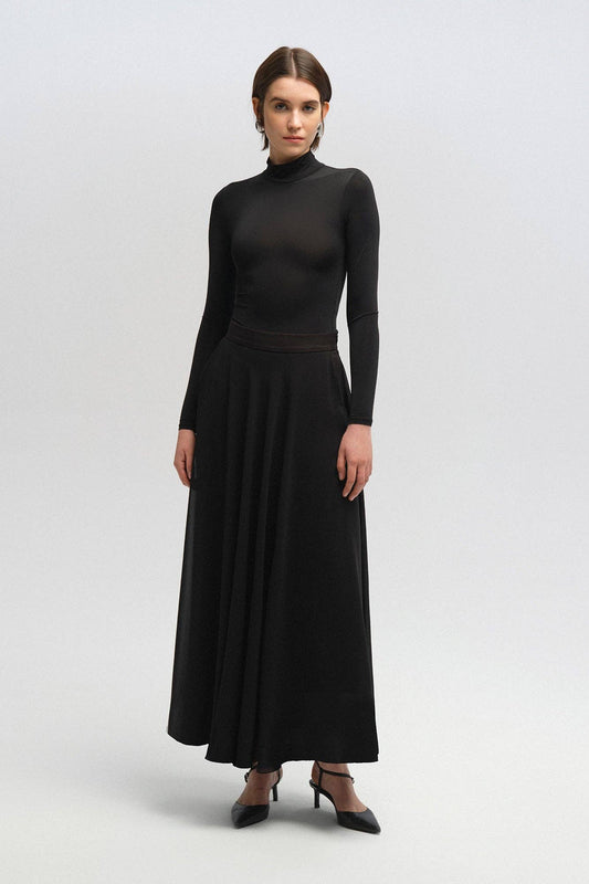 Gonna lunga in chiffon nera