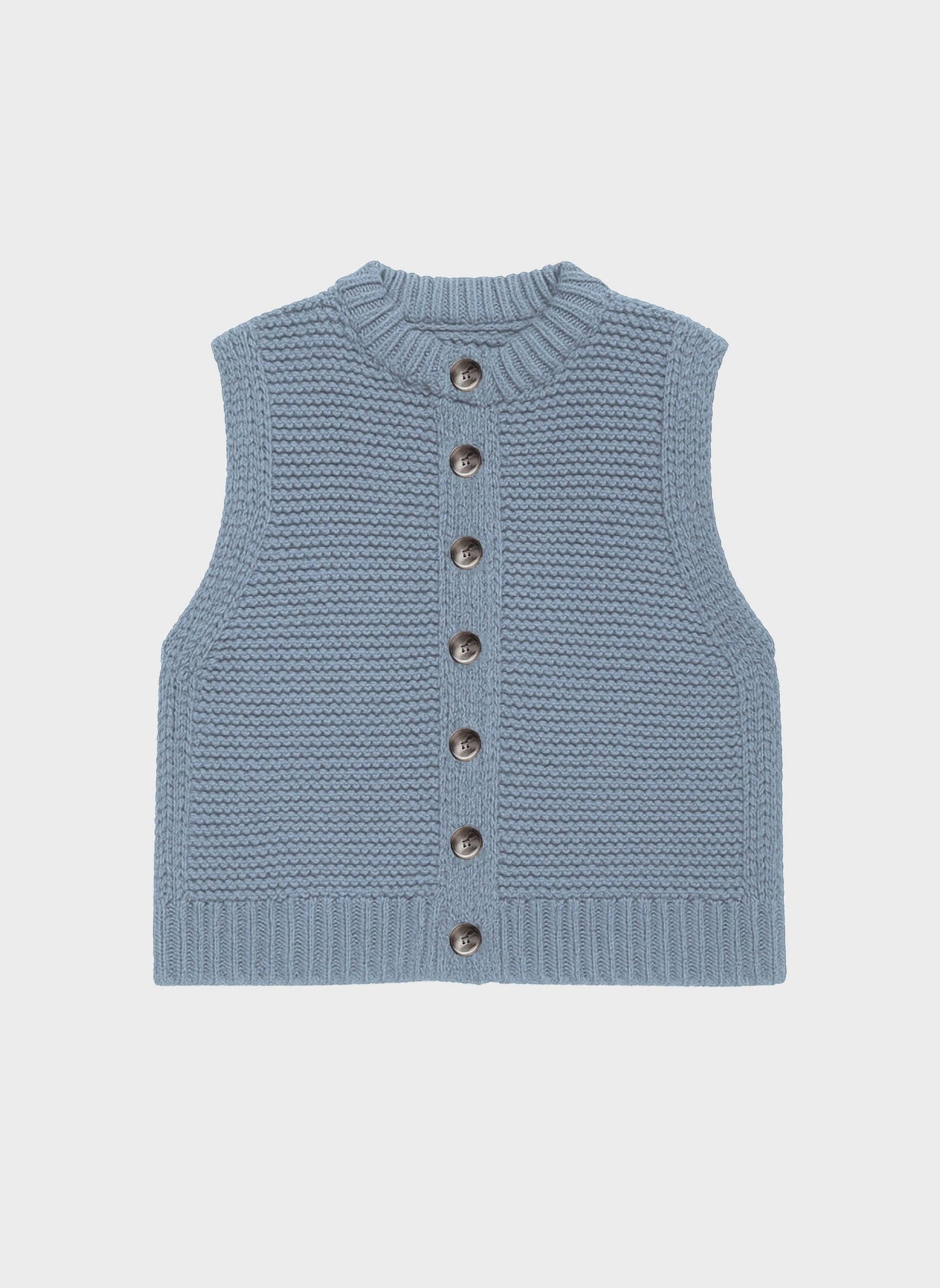 Gilet in maglia senza maniche effetto denim