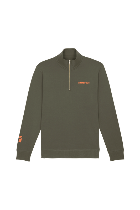 Maglione Basic con Zip Color Khaki