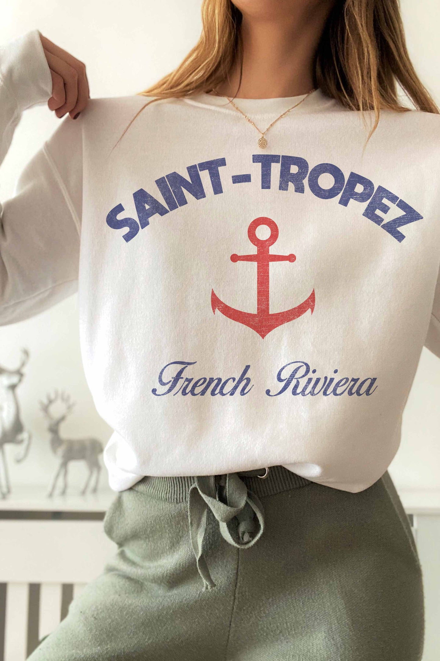 Felpa girocollo con stampa Saint Tropez