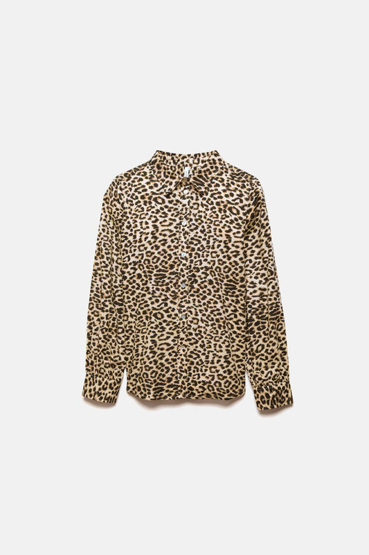 Camicia animalier in cotone