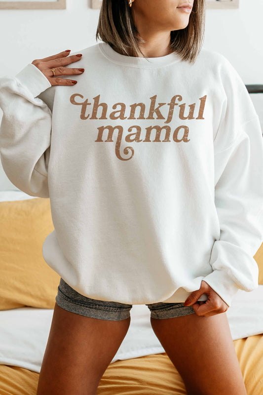 Felpa oversize “Thankful Mama”