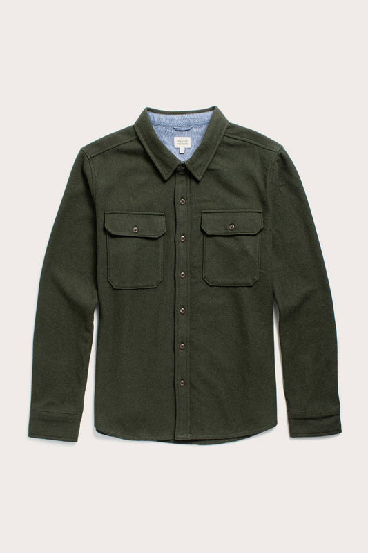 Overshirt in twill riciclato verde salvia scuro