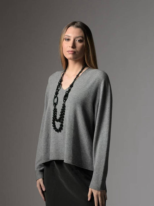 Maglione morbido e fluido con scollo a V
