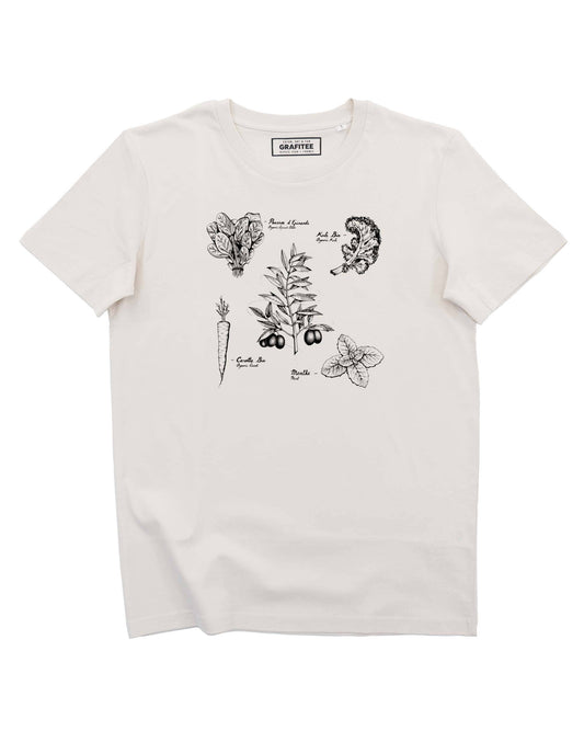 T-shirt unisex in cotone biologico con stampa botanica Olive
