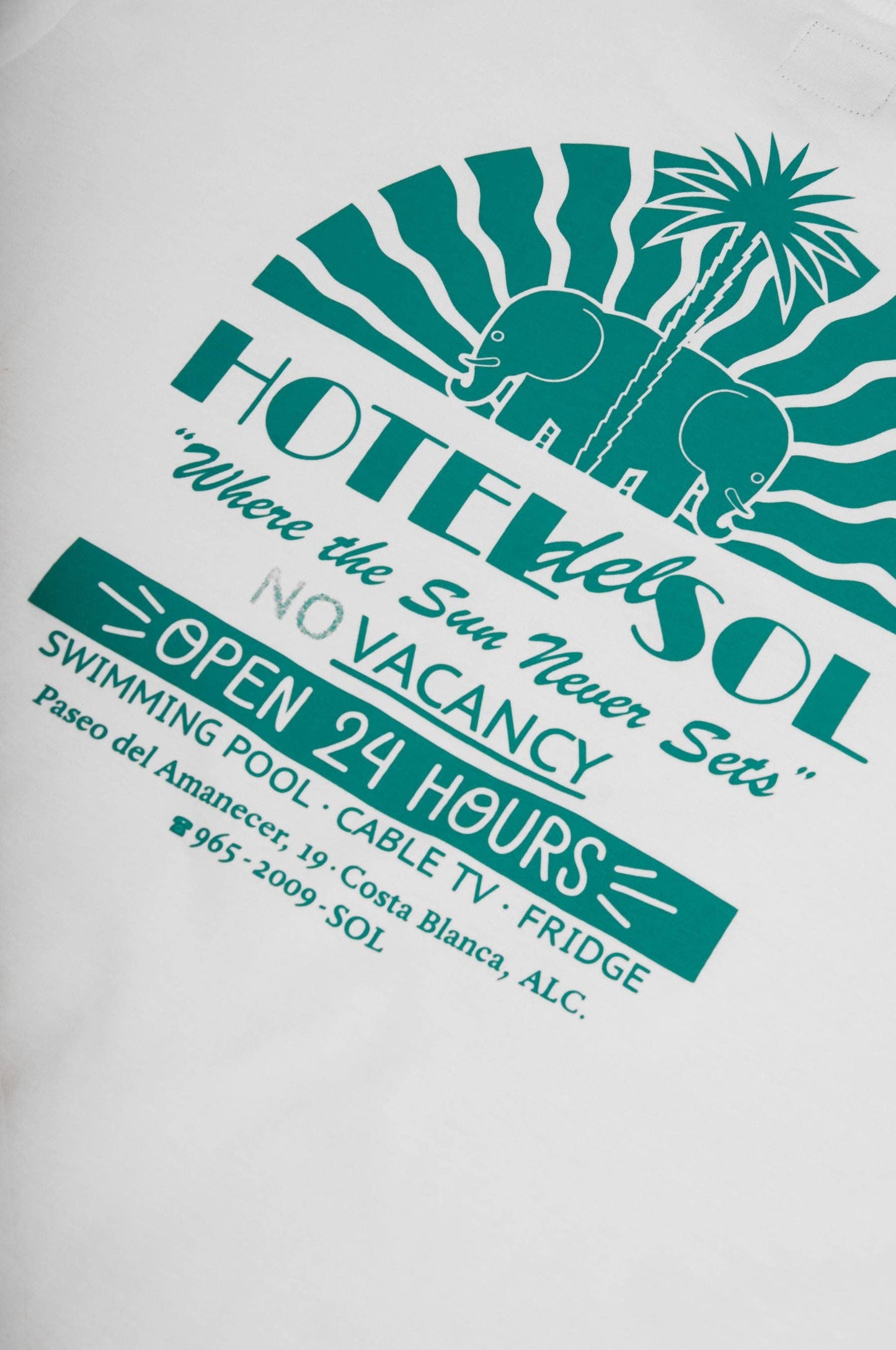 T-shirt bianca Hotel del Sol in cotone organico
