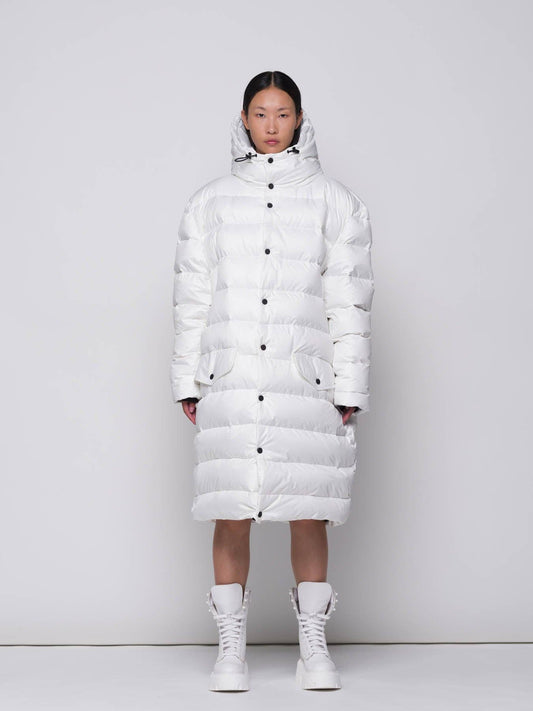 Parka imbottito lungo con cappuccio removibile