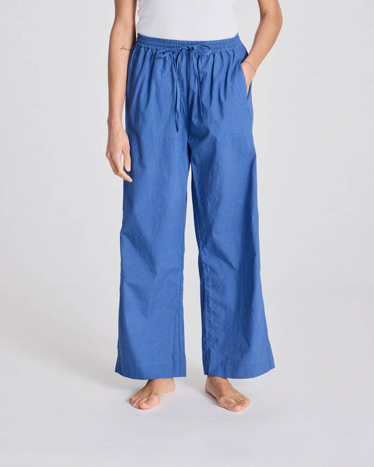 Pantaloni Thilde in popeline di cotone biologico GOTS azzurro chiaro
