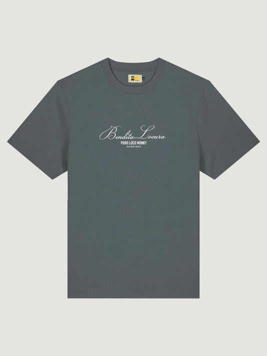 T-shirt Bendita Locura con ricamo Loco Monky grigio scuro
