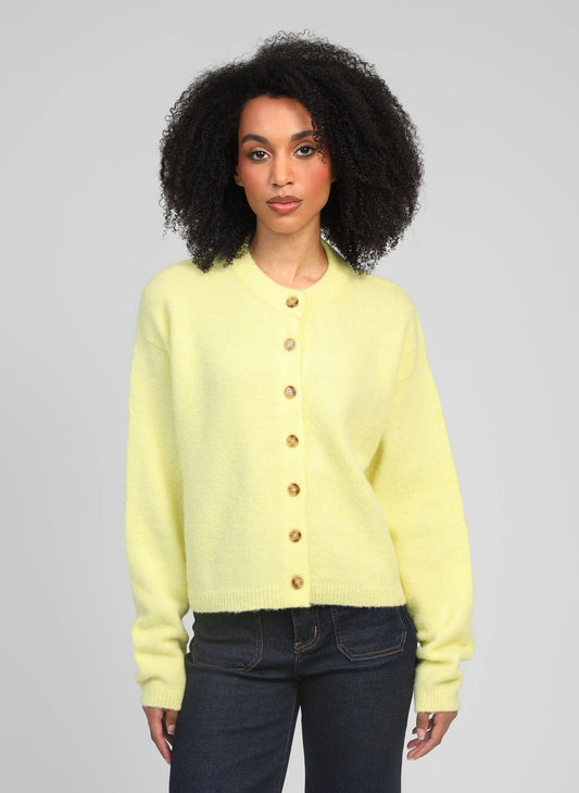 Cardigan in maglia Letiana giallo limone