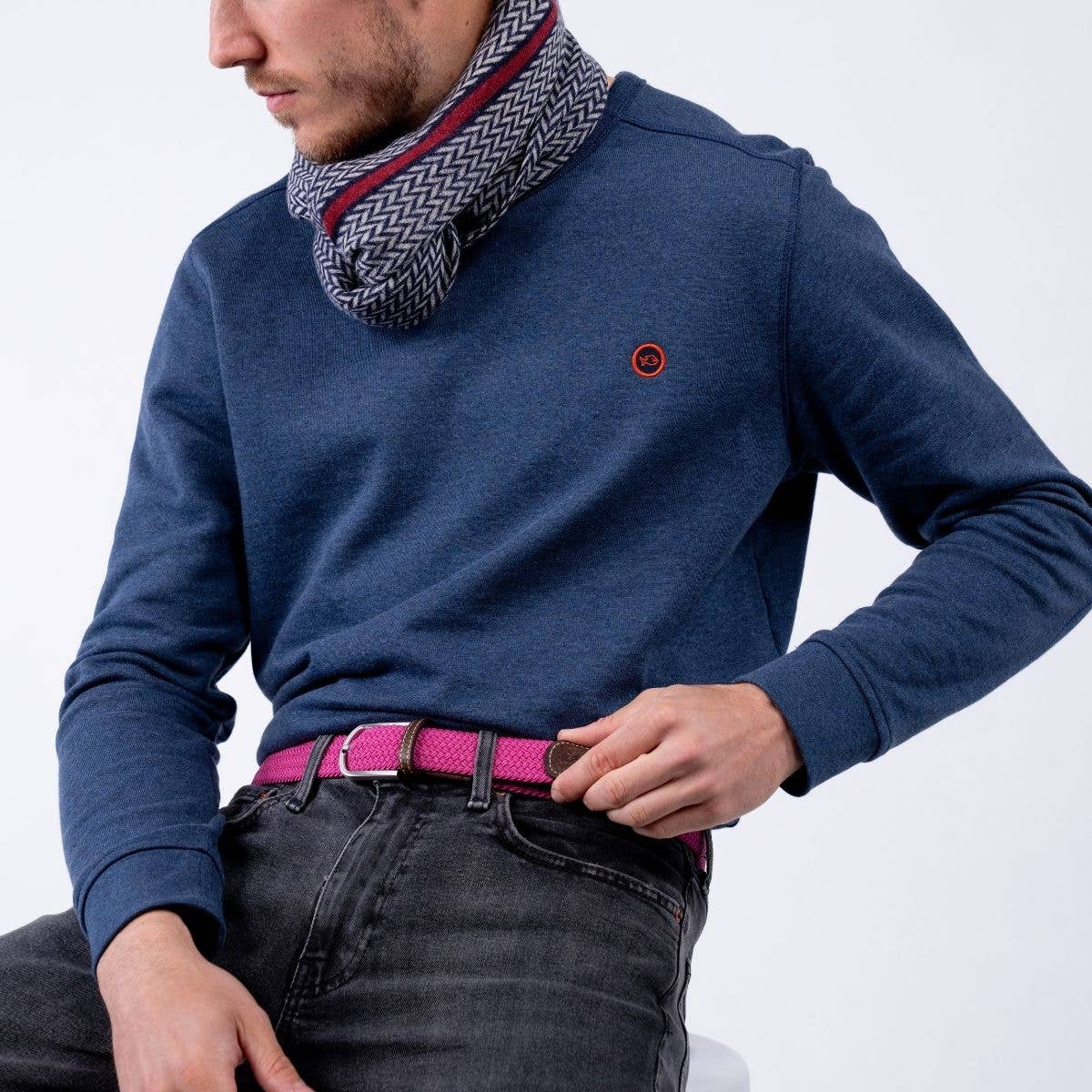 Cintura intrecciata elastica rosa magenta