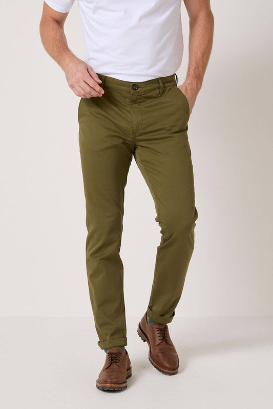 Pantaloni chino slim kaki da uomo
