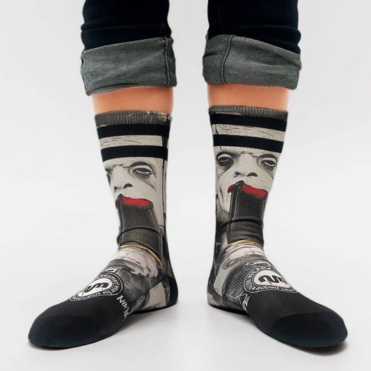 Calzini unisex neri con stampa Frankie vs Dracula