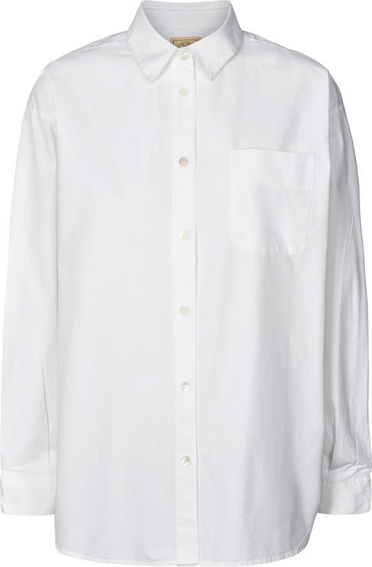 Camicia Astrid in popeline di cotone biologico bianca