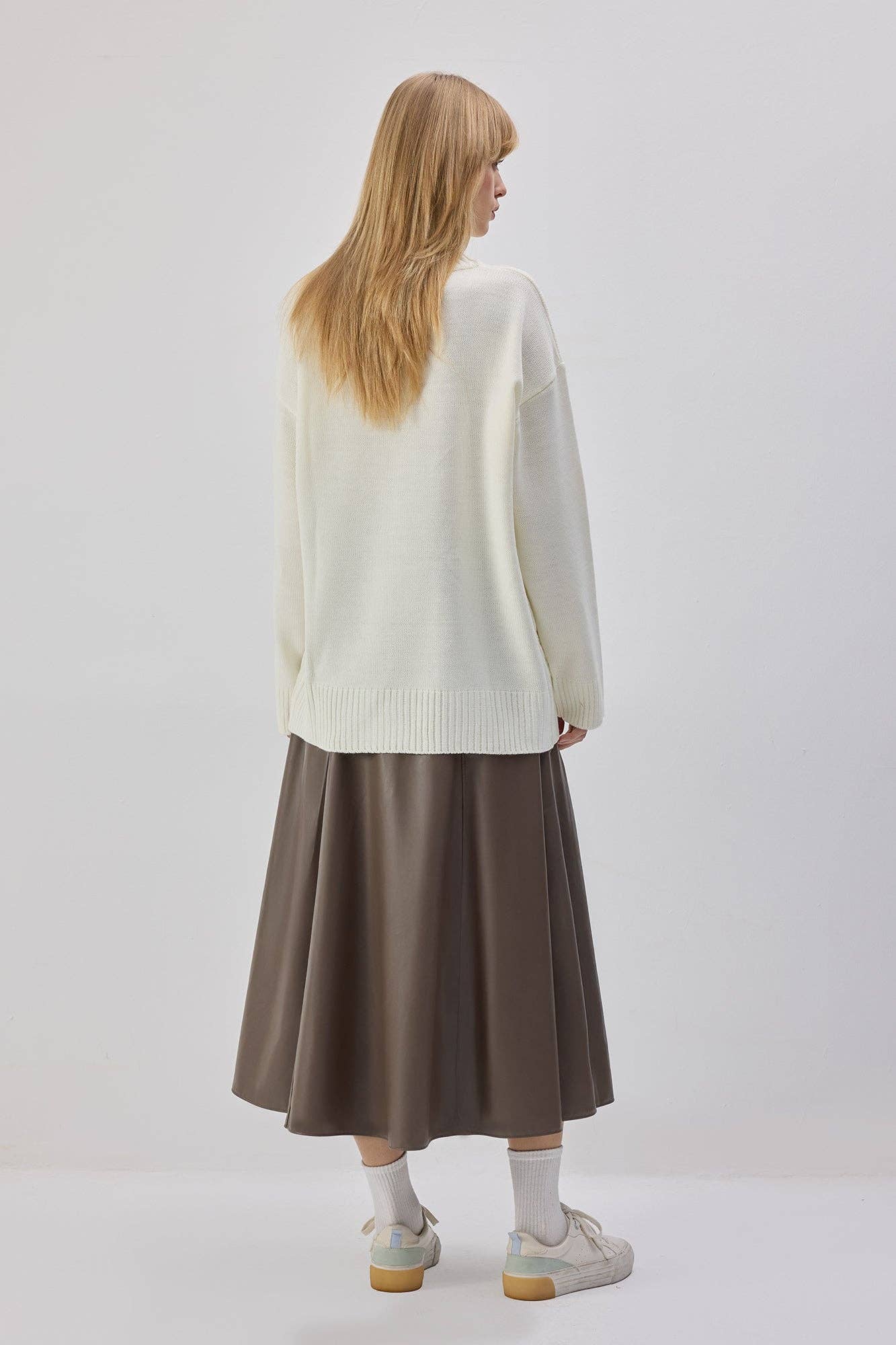Maglione oversize in maglia con riquadri texture