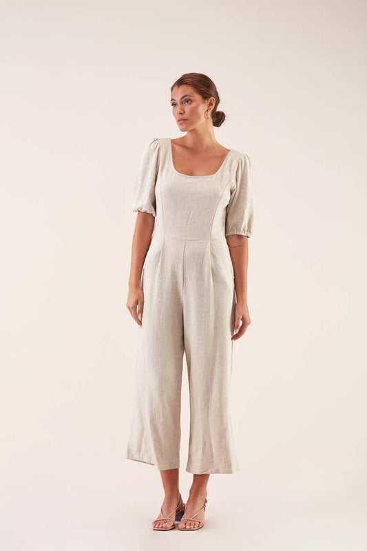 Tuta lunga in misto lino