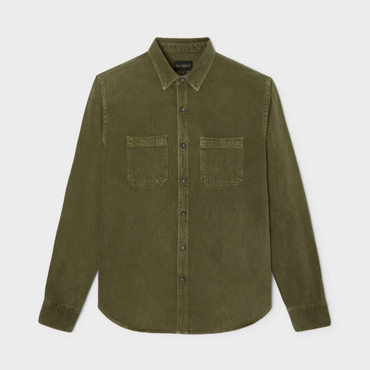 Camicia denim in cotone khaki