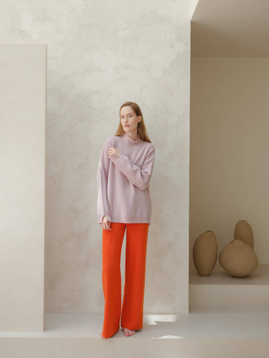 Maglione dolcevita ampio in misto cashmere