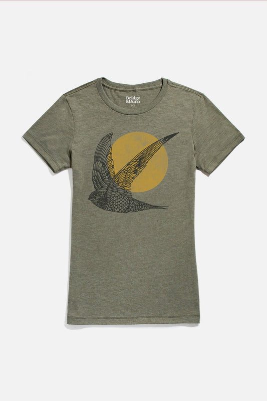 T-shirt donna Flown oliva in tessuto riciclato
