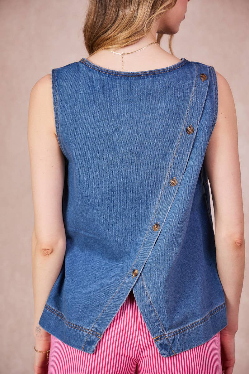 Top in denim Ariette da donna