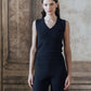 Canotta in puro cashmere con scollo a V
