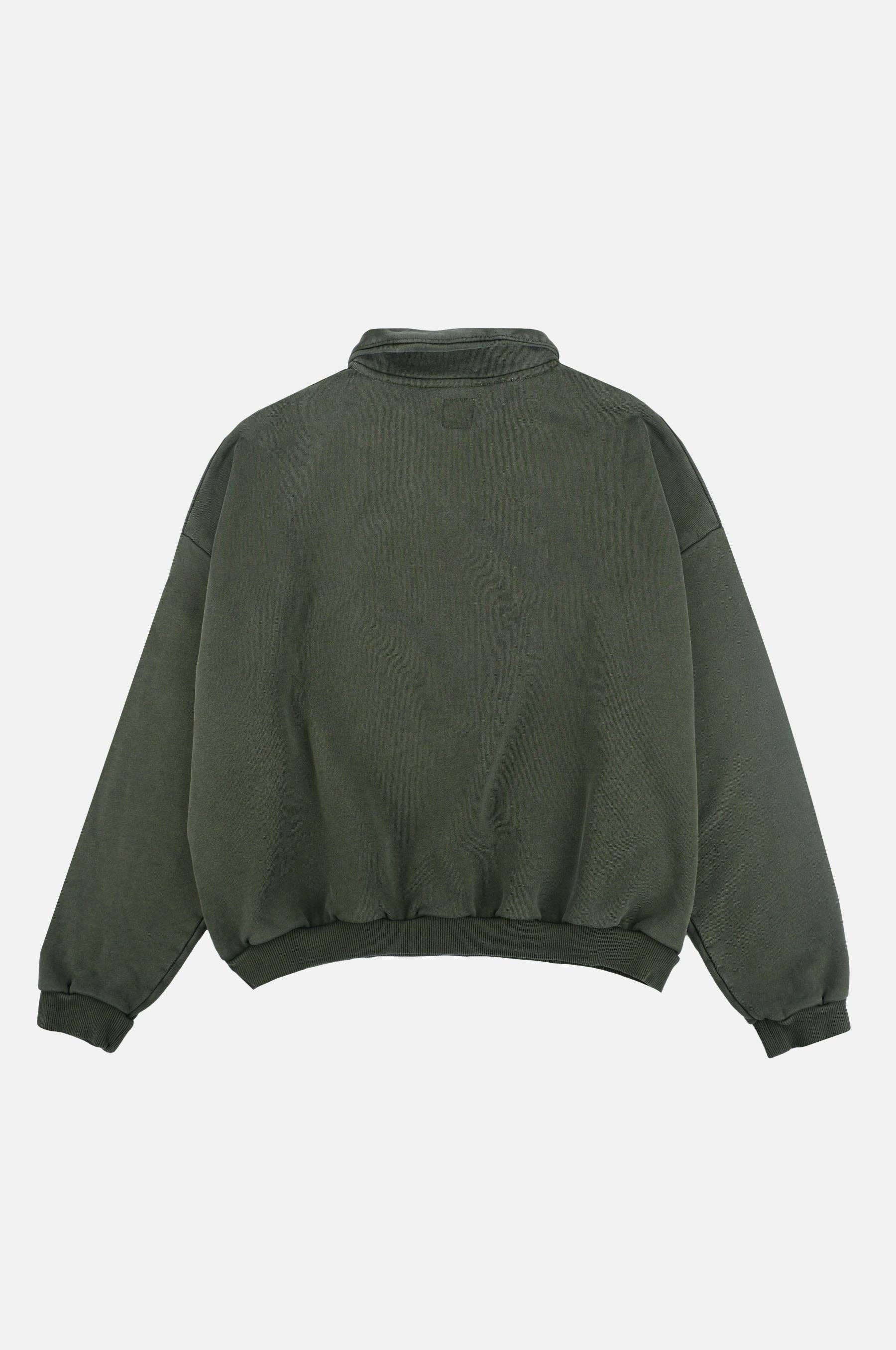Maglione oversize super pesante con zip a un quarto verde Kombu