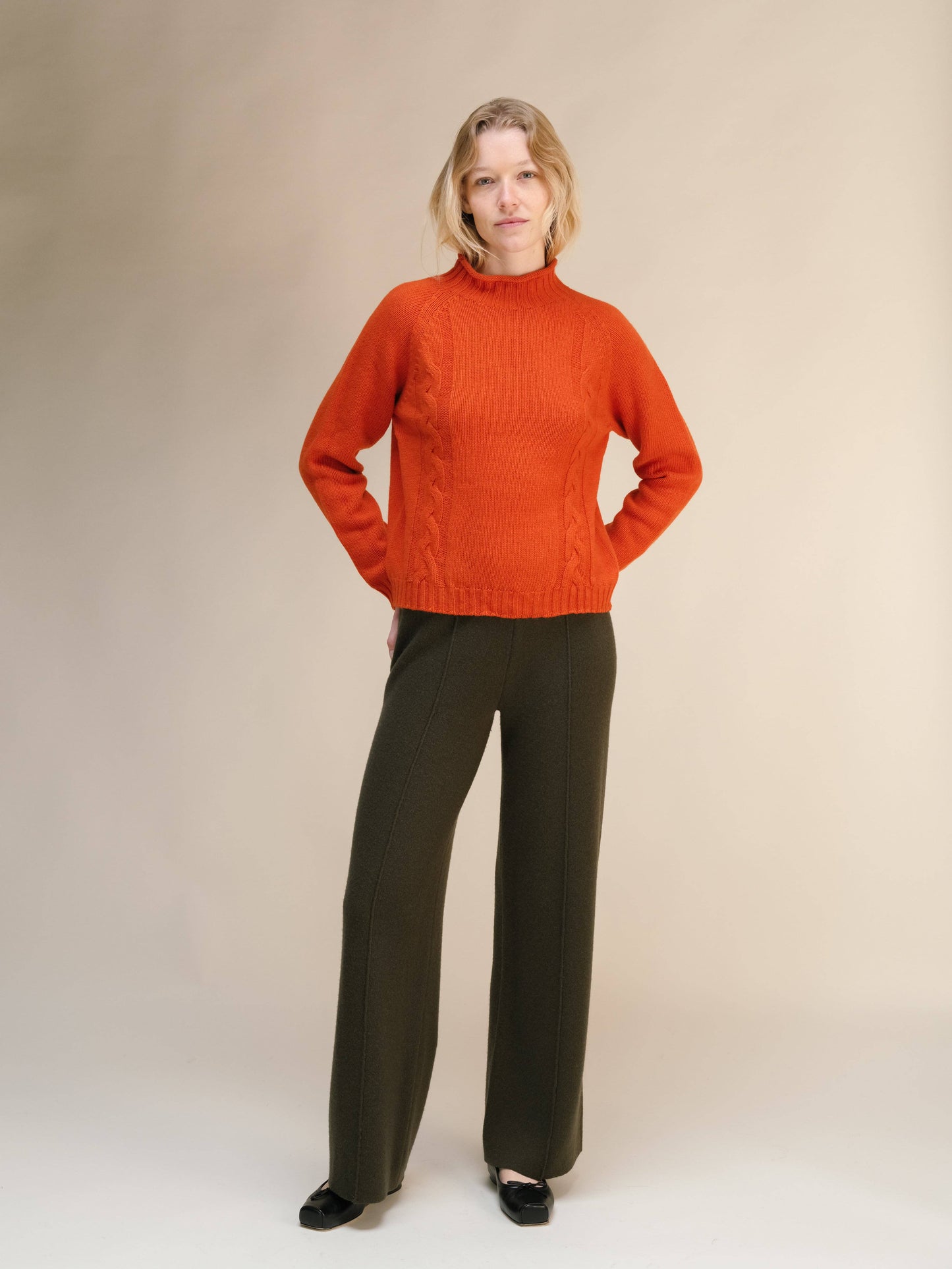 Maglione a trecce in misto cashmere “Ricciolo” 3D Knit
