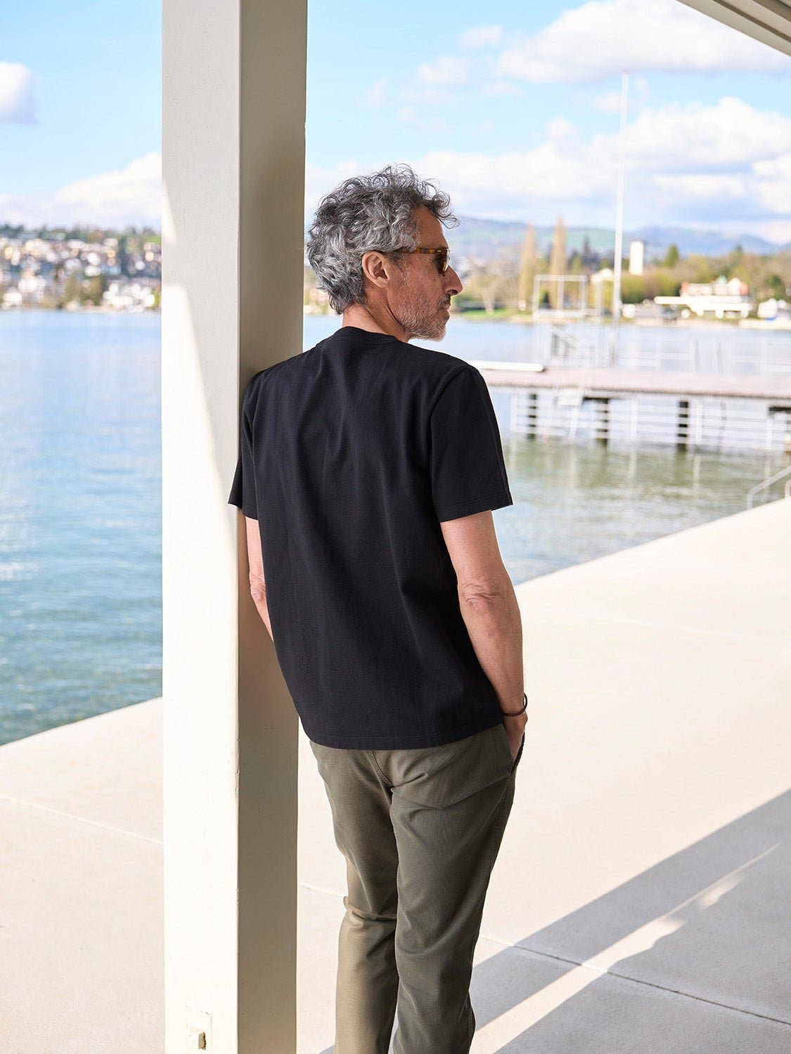 T-shirt nera Biasca in cotone biologico