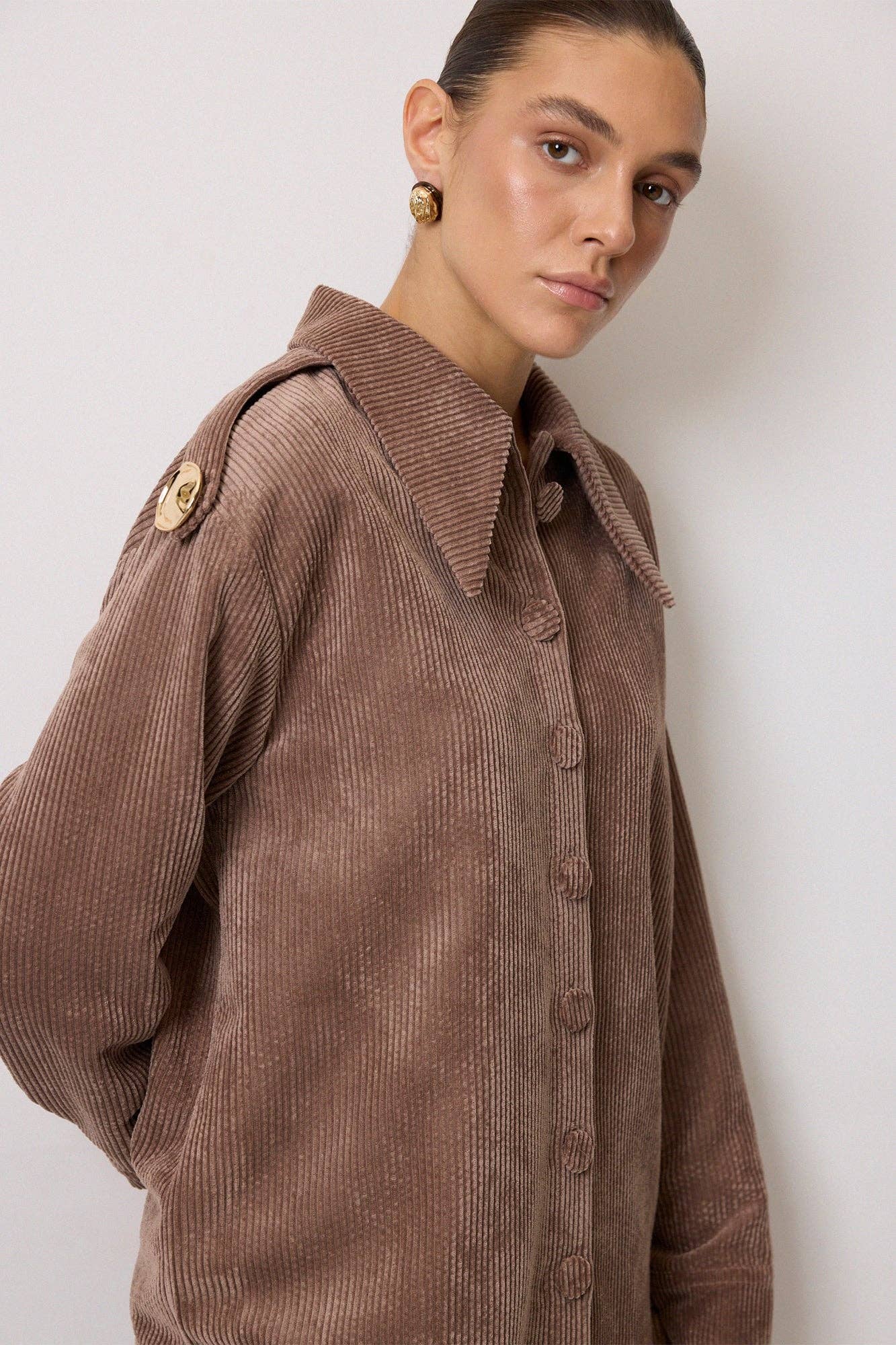Camicia in velluto a coste con spalline