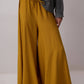 Pantaloni gonna a gamba larga senape con vita elasticizzata