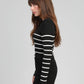 Maglione Leluxie nero a righe metallizzate