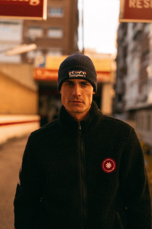 Berretto beanie blu in lana merino Humpier