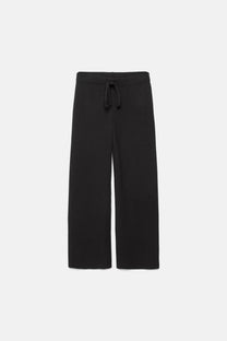 Pantaloni palazzo in maglia con vita elasticizzata