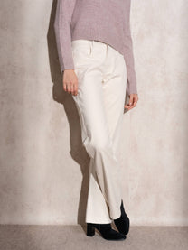 Jeans a gamba dritta color crema
