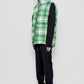 Gilet imbottito Gora tartan verde e bianco