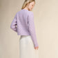 Maglione corto a trecce in misto cashmere girocollo