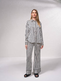Camicia in raso a righe