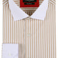 Camicia comfort a righe beige