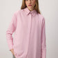 Camicia Oversize a Righe con Dettagli in Chiffon