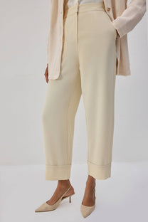 Pantaloni a vita alta a gamba ampia