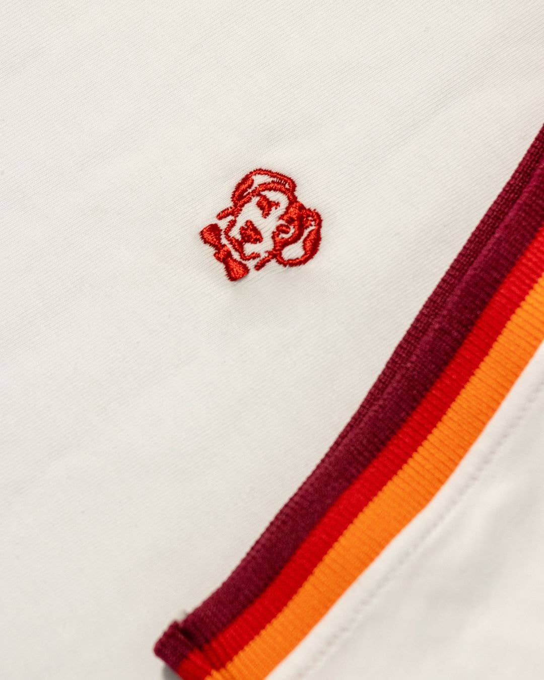 T-shirt uomo antimacchia bianca con bordi arancioni