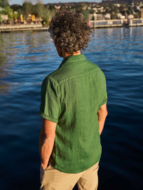 Camicia in lino verde Praia