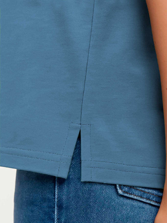 T-shirt donna oversize blu con ricamo Bendita Locura