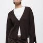 Cardigan a coste in maglia con bottoni