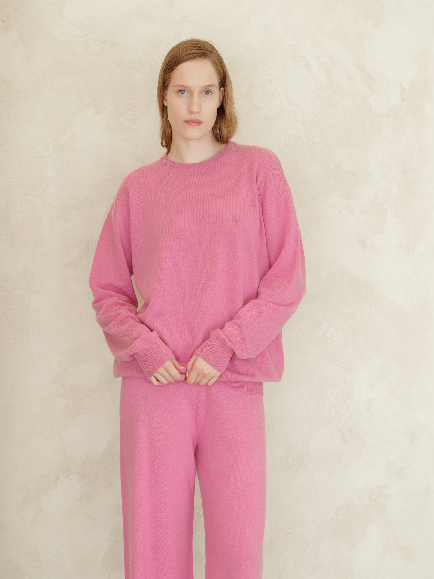 Maglione girocollo classico in misto cashmere