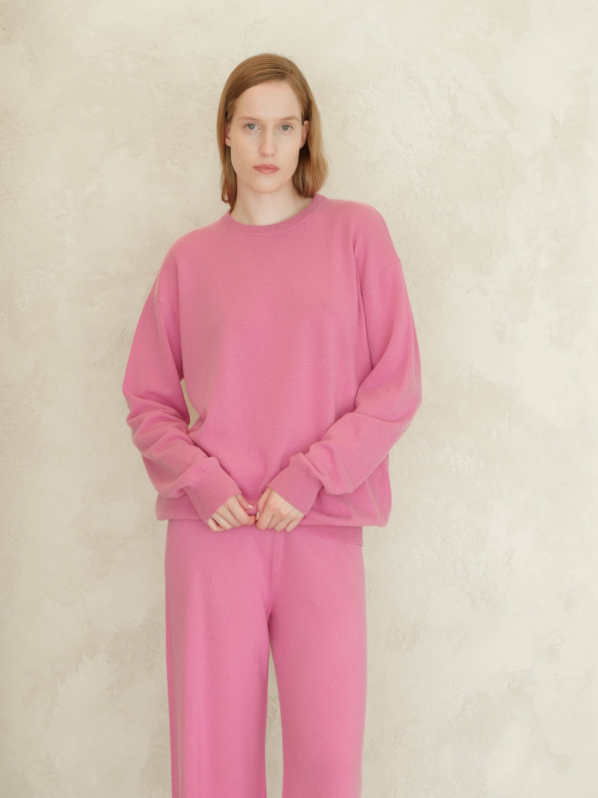 Maglione girocollo classico in misto cashmere